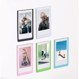 Magnetic Photo Frame for Instax Mini Film Pictures- Fridge Magnet Film Sleeve- Set of 5 Colours