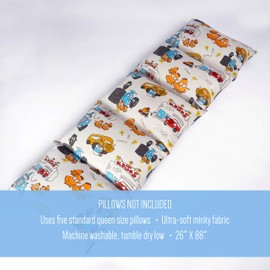 JumpOff Jo - Kids Floor Lounger Soft Pillow Cover, for Playrooms, Travel, Napping, Slumber Parties and More – Ages 3+Pillows Not Included - 26” x 88” - Jo’s Garage