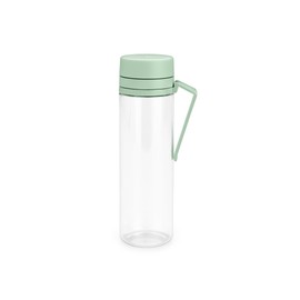Brabantia - Make & Take Water Bottle with Strainer 0.5L - Travel Drinking Bottle with Handle & Fruit Sieve - Leakproof - Infuser - Easy Filling - Transparent - Dishwasher Safe - Jade Green