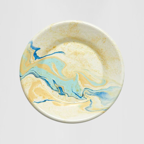 Bon Enamel [Bon Enamelware] New Marble Plate Lemon Cream /