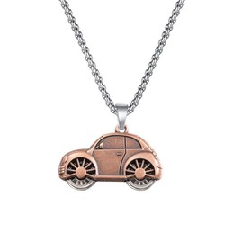 ONLYJUMP Airplane Pendant Necklace for Men Women Stainless Steel Bronze Plated Airplane Plane and Car Pendant Necklace Pilot Aircraft Airplane Necklace Jewelry Gift (Red car)