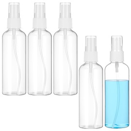 Tucnoeu 5 Stück Kleine Sprühflasche Transparent Zerstäuber Sprühflasche Reise Sprühflaschen Mini Leere Sprühflaschen Geeignet für Kosmetik, 100 ml Flaschen zum Befüllen Flugzeug