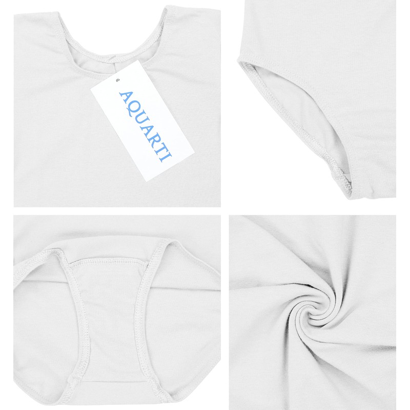 Aquarti Girls' Short-Sleeved Ballet Suit, Plain - 140
