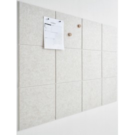 VIVELDA Large Cork Boards for Walls -Pack of 12- Black Felt Wall Tiles - Bulletin Board Panels for Office Home Decor, Push Pin Corkboard Organizer for Office or Classroom (Ivory Tan)