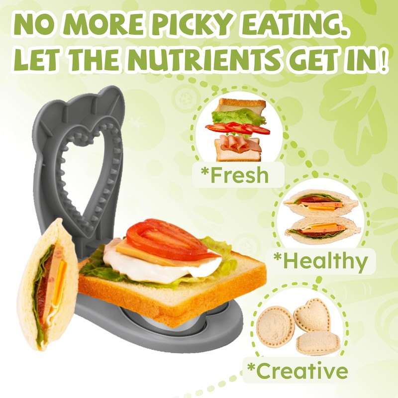 LEPCY Uncrustables Sandwich Maker Sealer Cutter, Crustless Sandwich Cutter, PB&J