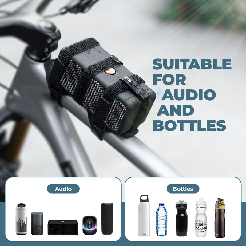 ROCKBROS Bicycle Bottle Holder, Water Bottle Holder, Adjustable Speaker Strap