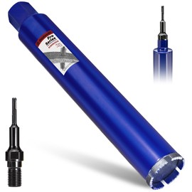 DaduoRi 2-1/2" Concrete Core Drill Bit with SDS Plus Adapter(1-1/4"-7 Thread) - 14" Cutting Depth & Upgraded Welded Teeth Core Bits for Concrete with Rebar, Brick, Masonry,Stucco,Mortar,Wet Coring