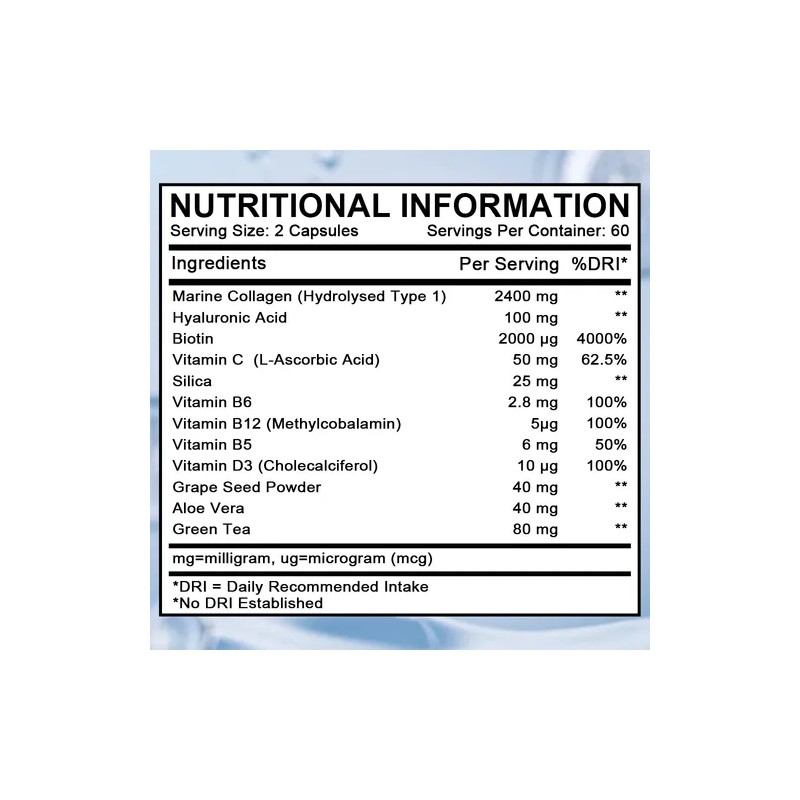 Cápsulas De Colágeno Marino Bunkell 2400 Mg Con Biotina