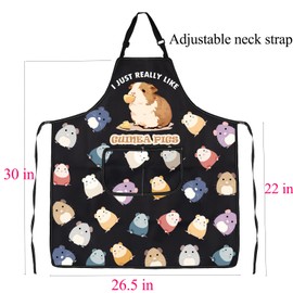 ENSIANTH Guinea Pig Apron Guinea Pig Lover Gifts Cute Guinea Pigs Cooking Kitchen Chef BBQ Grill Gardening Apron with Pocket (2487 Guinea Pig)