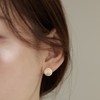 Gold&Deer 14K Goldfield Matte Curve Round Earrings Yellow Gold /