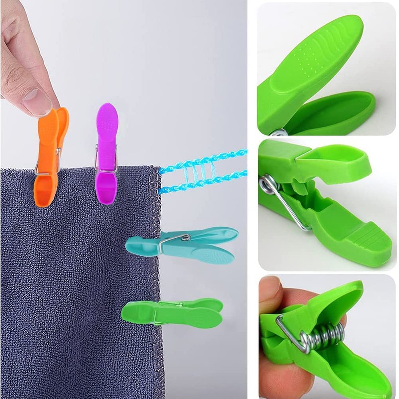 Laundry Pegs Clothes Clips, 60Pack Clothes Pegs Super Grip Strong