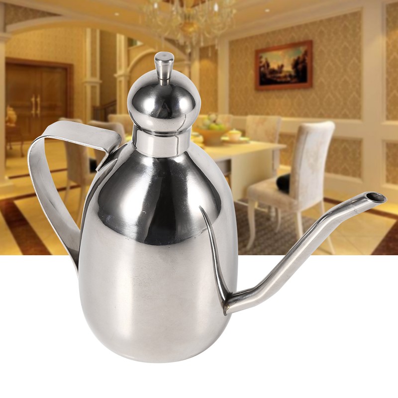 1Pc 0.35L Stainless Steel Olive Oil Dispenser Vinegar Pot Bottle