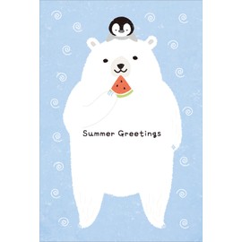 SG-02 Postcard (White Bear Eating Watermelon)