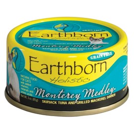 Earthborn Holistic Monterey Medley Skipjack Tuna and Grilled Mackerel Dinner Wet Cat Food, 3-Ounce Per Pacakge, 24-Pack