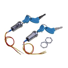 Trkimal 2 Sets 2 Wires Ignition Switch Key Starter Switch with 4 Keys ​On-Off for Electric Scooter ATV Moped Go Kart