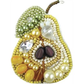 Charivna Mit Crystal Art Beadwork kit for creating brooch BP-205C Pear