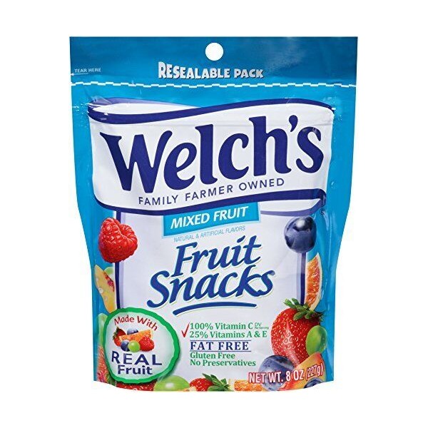 Welch's Mixed Fruit Snacks, Real Fruit Juice, 8 oz Peg