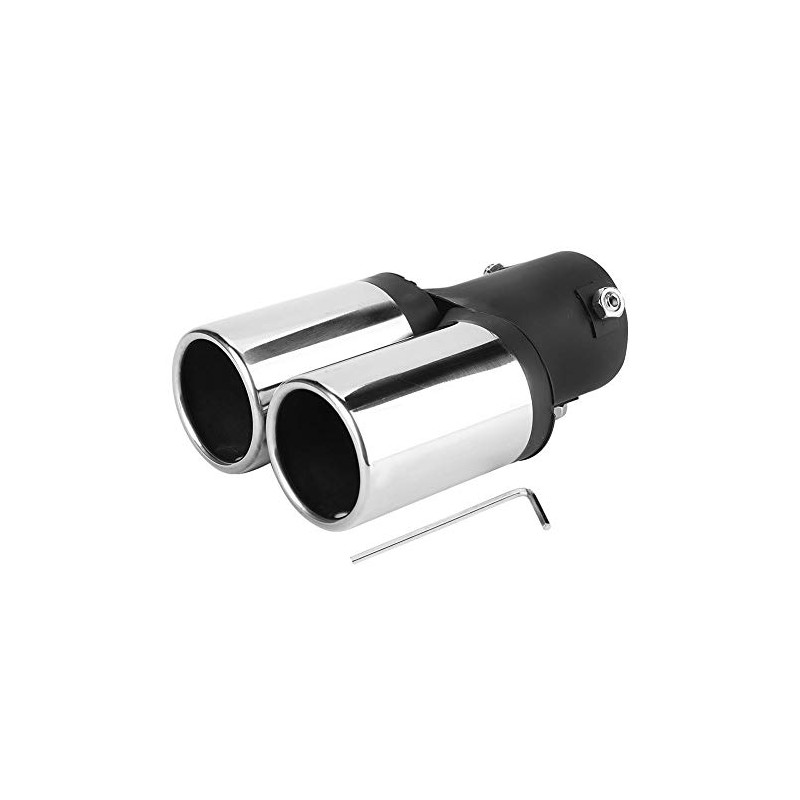Car modified double exhaust rear pipe, stainless steel universal silencer,