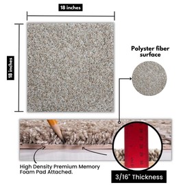 Smart Squares Easy Street Premium Made in The USA Carpet Tiles 18x18 Inch, Soft Padded, Seamless Appearance, Peel and Stick for Easy DIY Installation (10 Tiles - 22.5 Sq Ft, 815 Iron Frost)