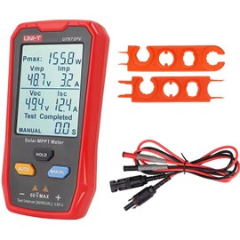 UT673PV - Probador de panel solar, multímetro fotovoltaico, 800 W, medidor MPPT solar con gran visualización LCD ultra transparente, resolución de problemas de voltaje de circuito abierto MPPT