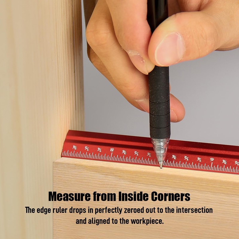 Woodworking Edge Ruler Set Corner Rulers Precision Edge Measuring Ruler