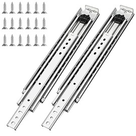 KCOLVSION 1 Pair 38 Inch 500 Lb Capacity Heavy Duty Drawer Slides with Screws,Side Mount Full Extension 3 Fold Ball Bearing Stainless Steel Hardware Drawer Rails,Industrial DIY
