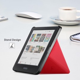 Forefront Cases Case for Kobo Clara Colour/Clara BW - Protective Kobo Clara Colour/Clara BW Case Stand - Red - Thin & Lightweight, Smart Auto Sleep/Wake Protective Case