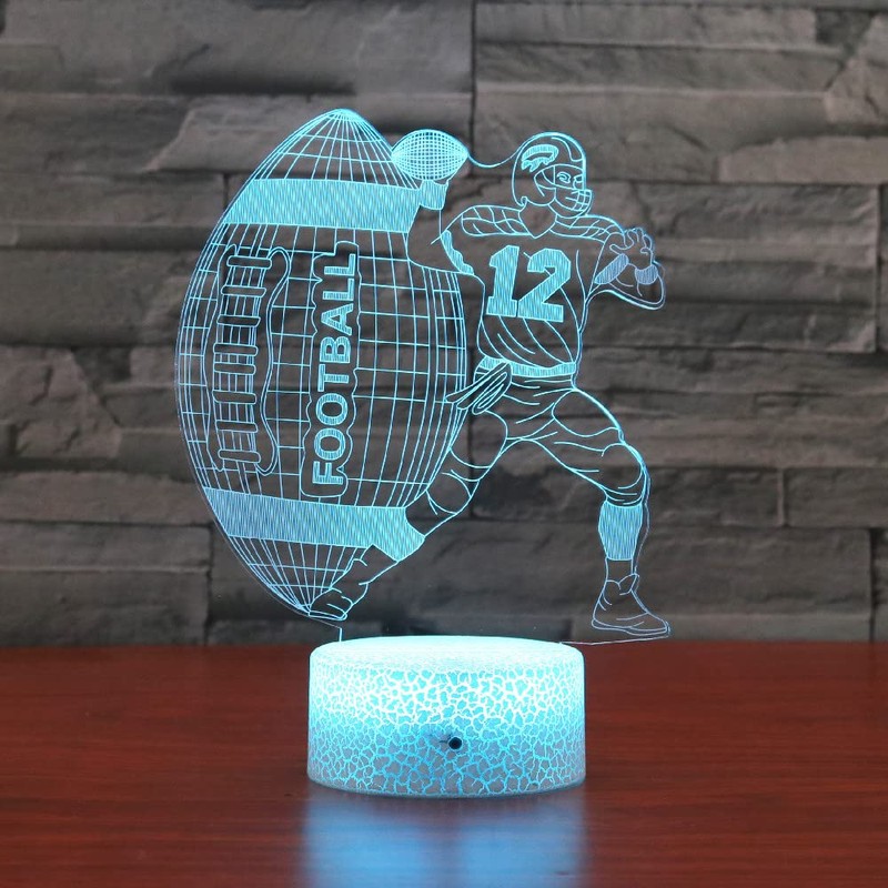 SUPERHONGJIHAO Night Light for Children, 3D Rugby LED Lamp with
