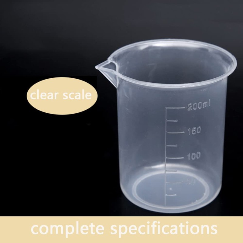 Scientific Cup Set Measuring Cylinder Lab Plastic Graduated Jug Bottles