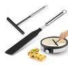 Set of 2 Crepes Distributor Stainless Steel Crepes Turner Dough Distributor Crepes Accessories Slider Crepes Distributor T-shape Dough Distributor for Crepes, Stainless Steel Dough Distributor for