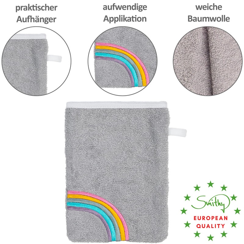 Smithy Wash Cloth Baby Rainbow Cloud 100% Cotton Terry Cloth
