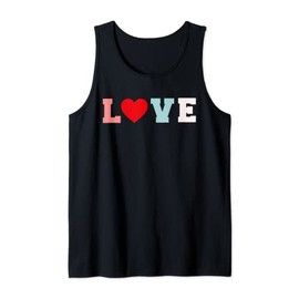 Funny Valentine Love Couple Heart Typographic Letter Design Tank Top