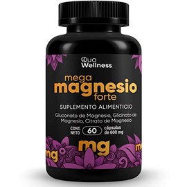 Mega Magnesio Forte | Mezcla de Magnesios Premium | Gluconato de Magnesio, Glicinato de Magnesio, Citrato de Magnesio.