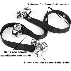 2 Pack Dog Doorbells for Potty Training, 7 Extra Large Loud 1.4 Door Bells, Durable Adjustable Strap Potty Bells for Dog Knob, Housebreaking, Ring to Go Outside Puppy Pet Supplies (Black+RED)