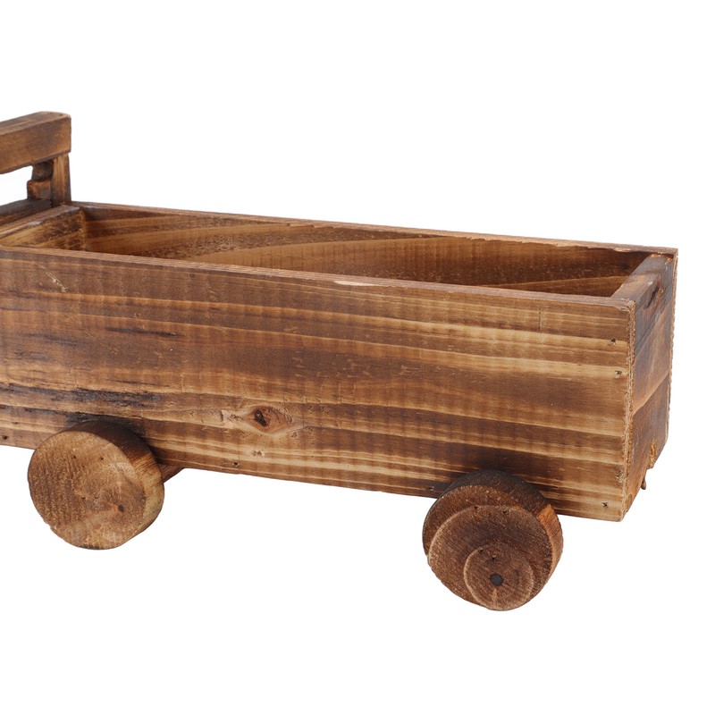 Wooden Flower Pot Cartoon Train Shape Good Ventilation Succulent Flower