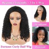 Fuduete 22 Inch Burmese Curly Half Wig 180 Density Seamless