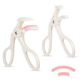 Guduling 2 Pcs Mini Lash Curler,Small Eyelash Curler,Wide Angle & Partial White Eyelashes Curlers Set with Silicone Pads, Perfect for Effortless Curling, No Pinching, Ideal for Women & Girls