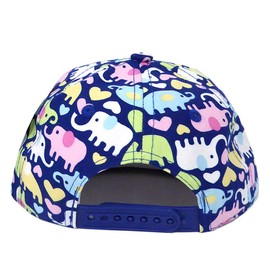 SILVERFEVER Infant Toddler Kids Junior Solid Color Structured Snapback Cap Flat Bill Trucker Hip Hop Hat (Infant-Toddler 48", Baby Elephant)