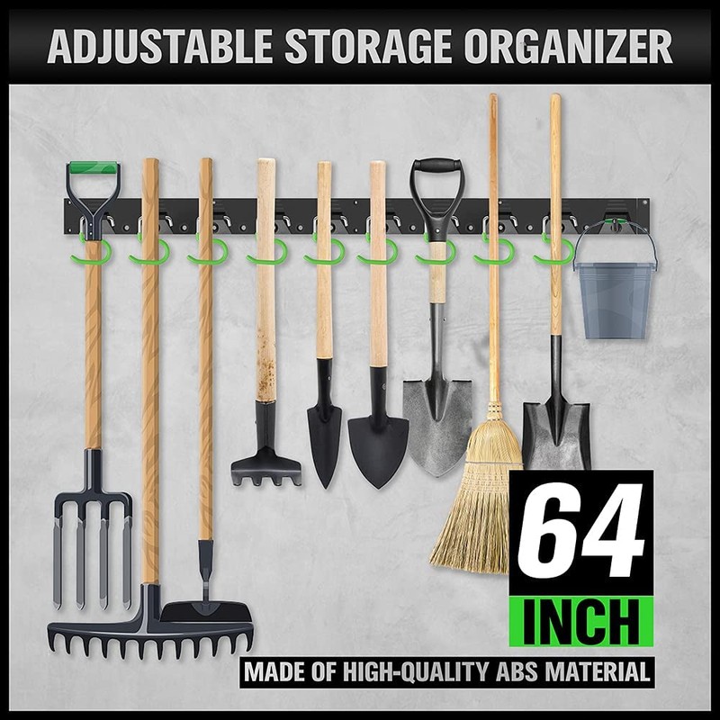 SWANLAKE Plastic 64 Inch Adjustable Storage System, Wall Mounted Hooks