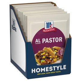 McCormick Seasoning Mix, Al Pastor, Smoky, Tangy & Savory Al Pastor for Tacos, Rice Bowls & Burritos, Ready to Serve In 20 Minutes, 0.75 oz (Pack of 12)