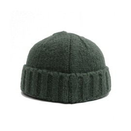 Wigwam Gestrickte Fischertrawler-Mütze, Totenkopfmütze, Vintage-Stil, für Herren und Damen, Hipster-Mütze, Grün, grün, One Size