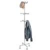 MyGift 5.5ft Freestanding Coat Rack with Silver Tone Industrial Metal