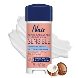 Nair Glides Away, Crema Depiladora en Barra con Aceite 100% Natural de Coco, Actúa en 6 minutos