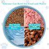 Silicone Dog Bowl Shallow Cat Food Bowls, 6 Inch Wide