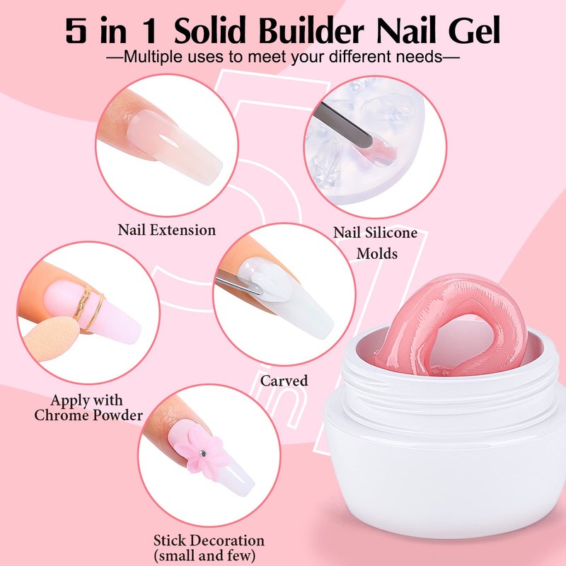 AIMEILI Solid Nail Gel for Gel Nails Set Clear Nude