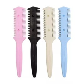 헤어 컷트빗 미용 숱가위 상한머리 빗칼 숱치는칼 [연한 파란색 손잡이 모델은 10개의 블레이드를 사용합] Hair Cutting Comb Beauty Thinning Scissors Split Ends Comb [Light Blue Handle Model Uses 10 Blades]