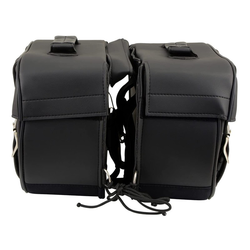 Milwaukee Leather SH57701 Black Medium PVC Zip-Off Motorcycle Saddlebag -