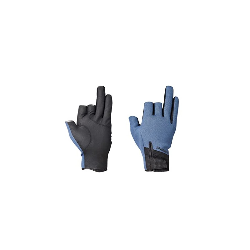 Shimano Titanium Alpha Gloves 3 Cut GL-014V Blue Gray M