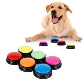 MEMOEVER 6 PCS Dog Buttons Talk Training, Recordable Training Buttons for Communication Pet Training, Train Your Dog To Press Buttons Funny Gift for Dog