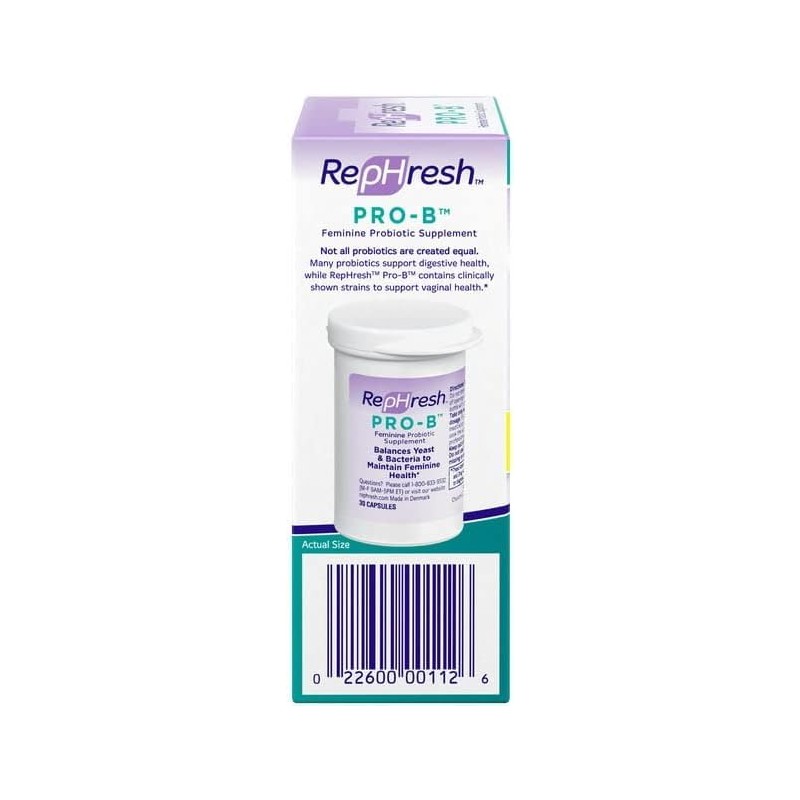 Rephresh Pro-B Probiotic Feminine Supplement, 30 Capsules (Pack of 3)